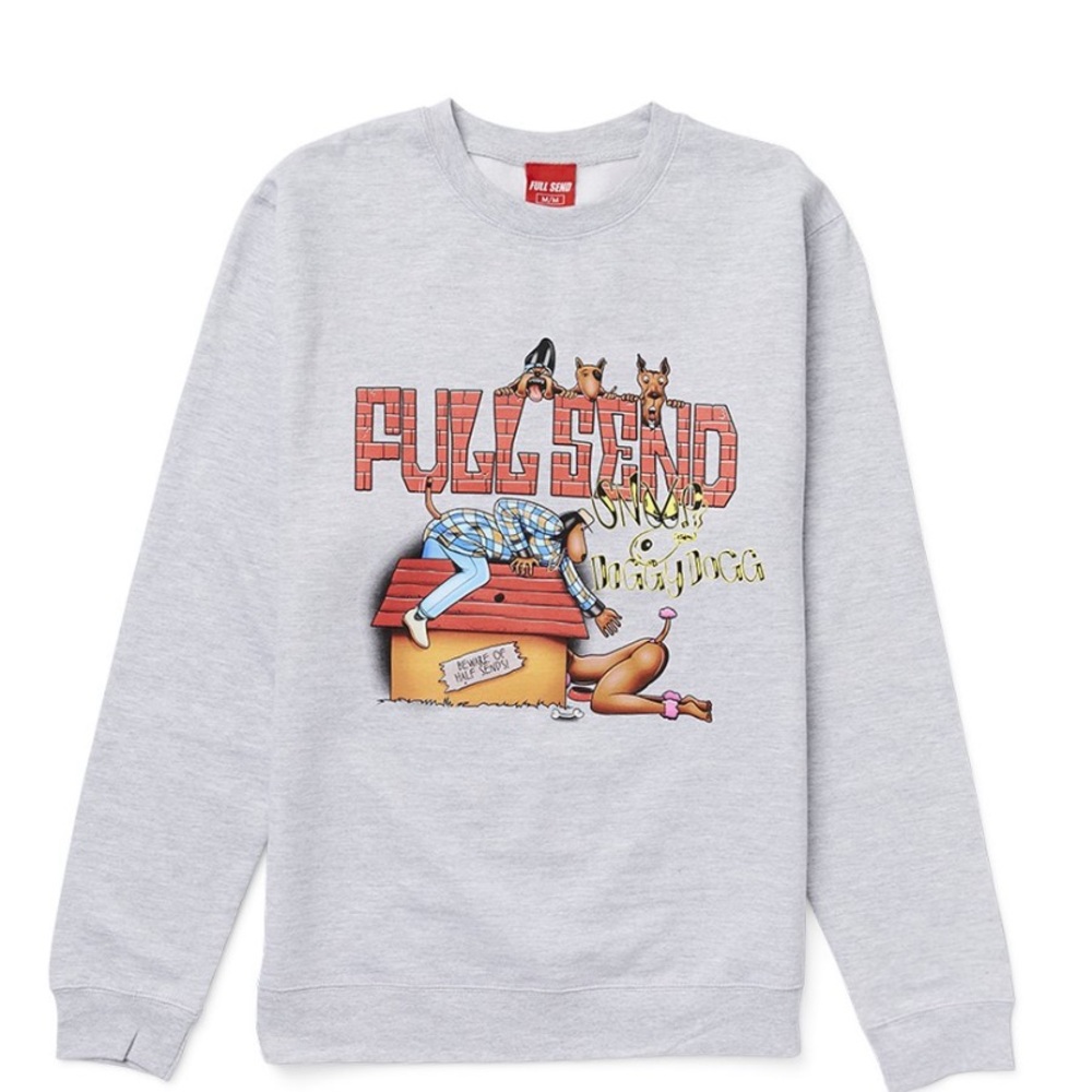 Snoop Dogg Gray Crewneck Sweater with Graphic Design